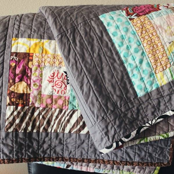Acolchoado de patchwork dobrado